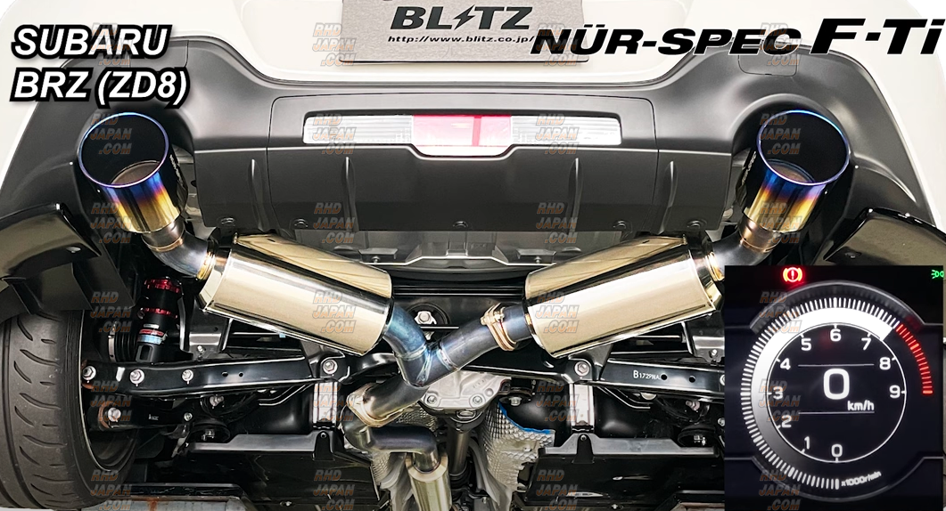 Blitz Nur-Spec F-Ti Titanium Muffler Exhaust System Dual Tail